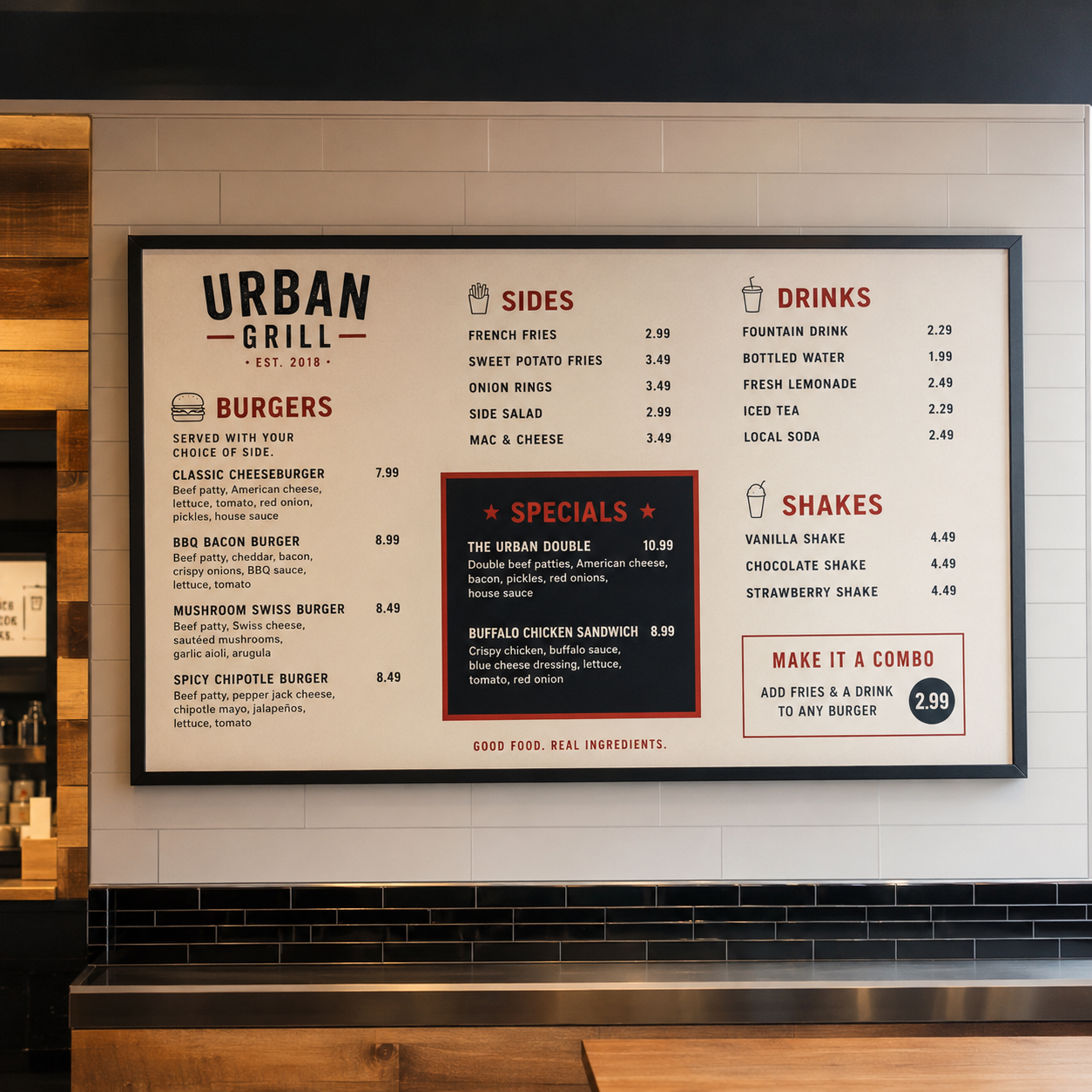 Wall Menu Boards